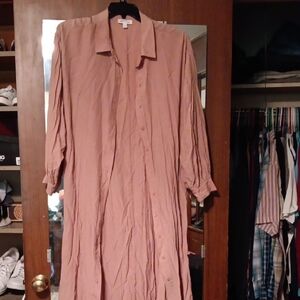 Womens Pink/nude Button Dress